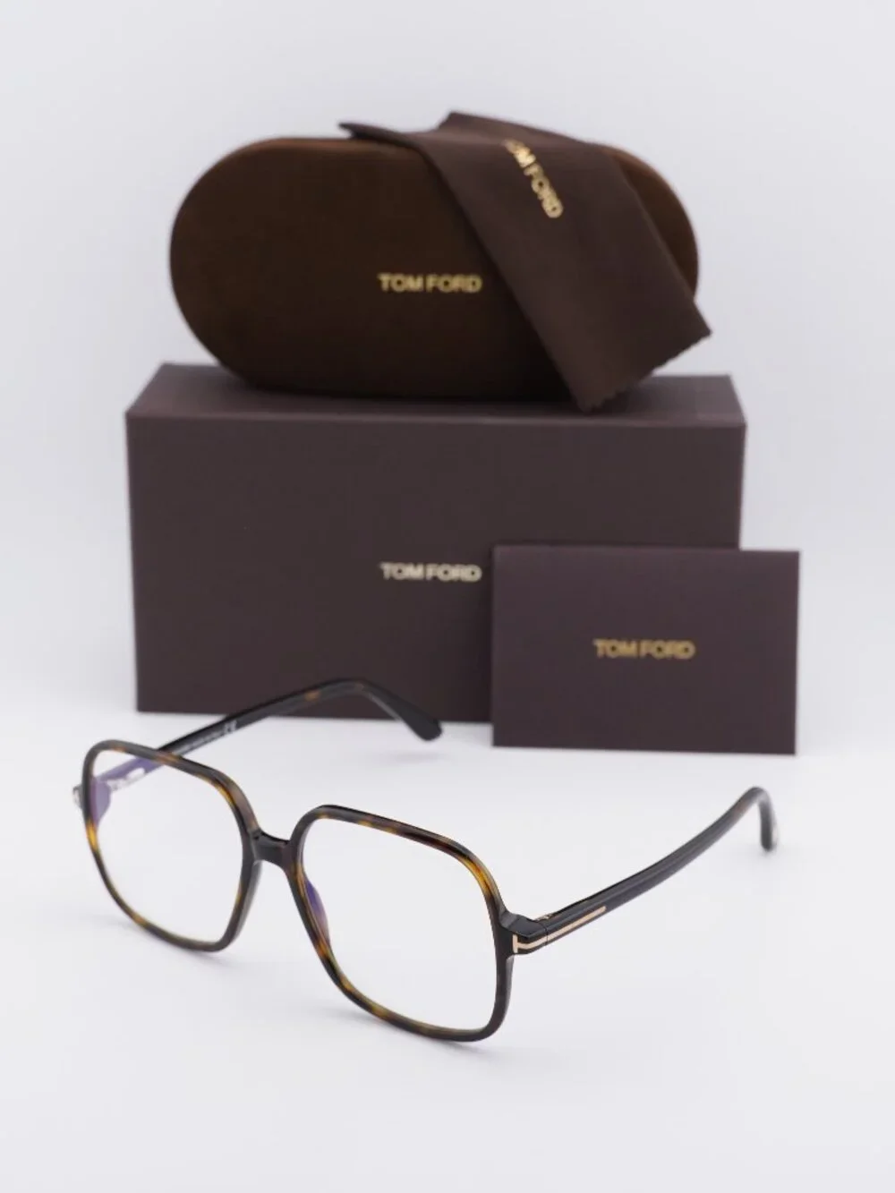 Tom Ford FT5764-B 052 Square Eyeglasses - Dark Havana 56mm